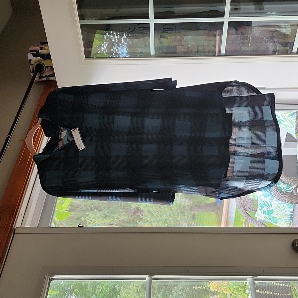 Write my story blue black checkered high/low top